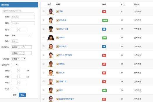 FIFA Online3数据库游戏攻略：全面中文数据，球员对比与搜索功能详解